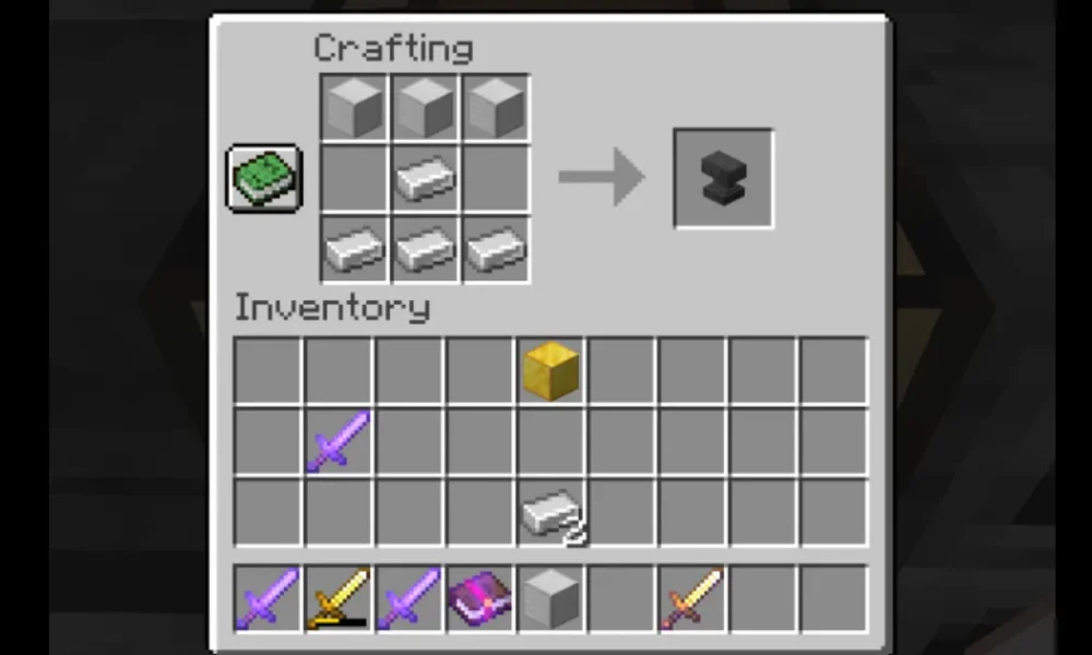 how do you make an anvil in minecraft