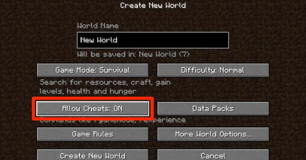 how to enable cheats in minecraft