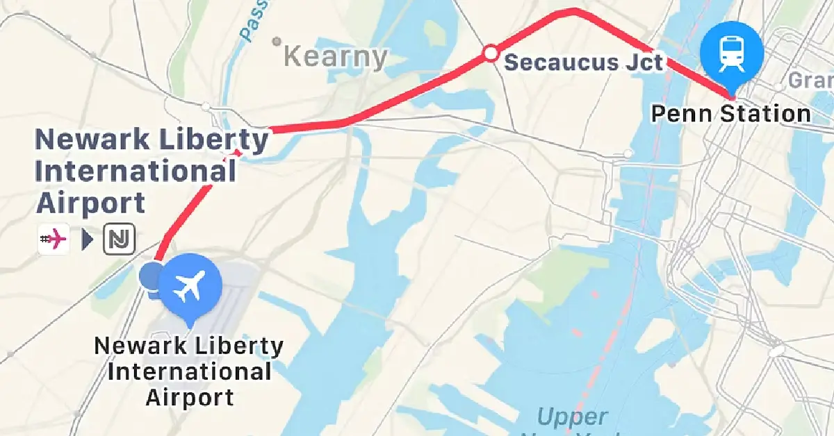 newark penn station to newark airport